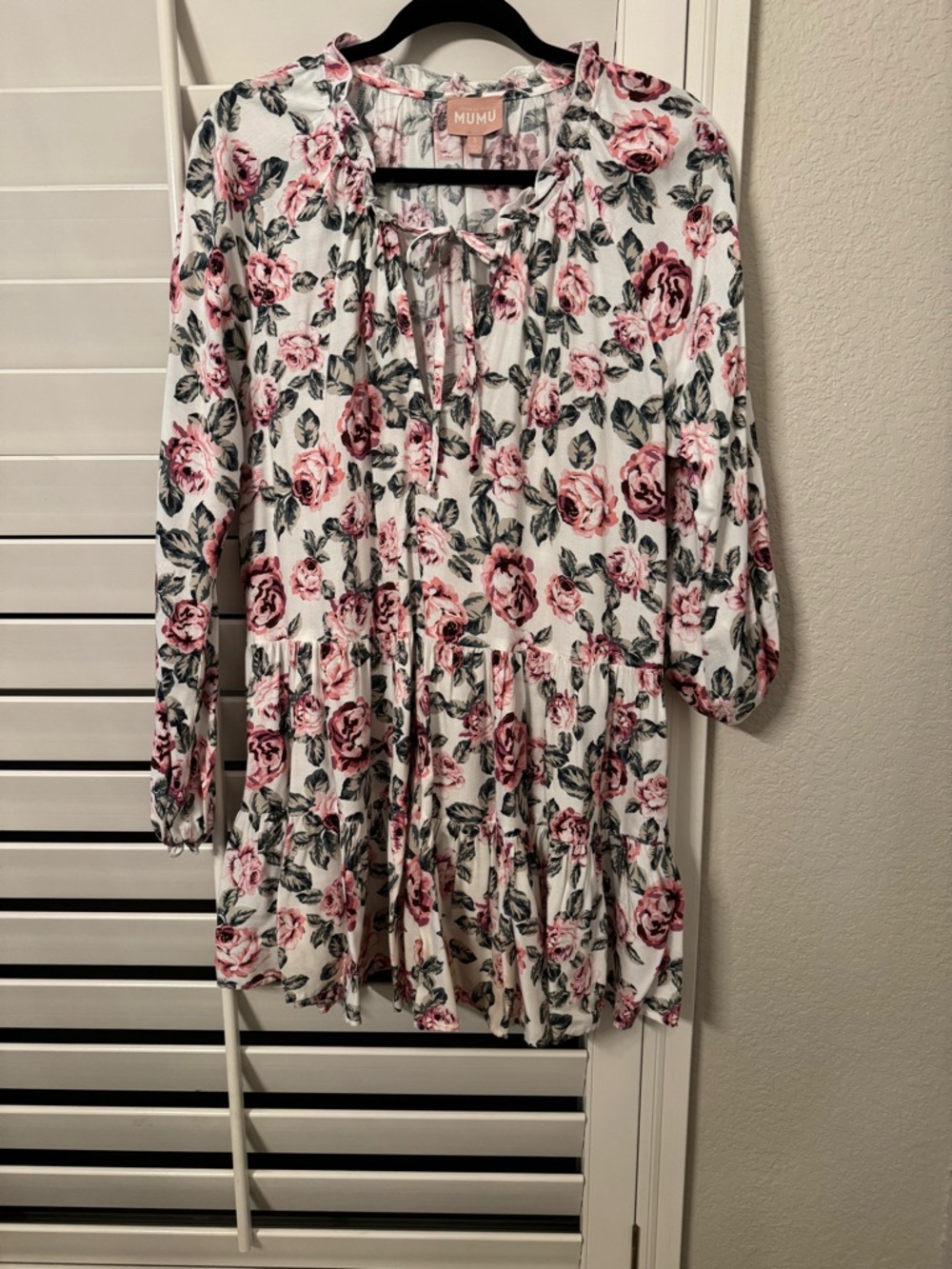 Show Me Your Mumu White Tunic with Pink Rose Print